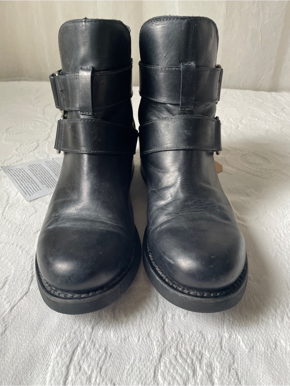 Sendra Wrap Fall London Black Leather Harness Ankle Boots Size US 7
